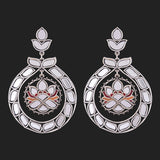 Thikri Chandbali Mirror Work Earrings