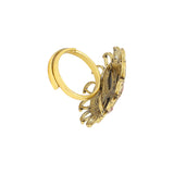Thikri Gold Tone Floral Statement Ring