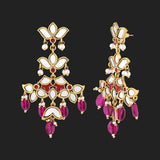 Thikri Lotus Motif Drop Earrings