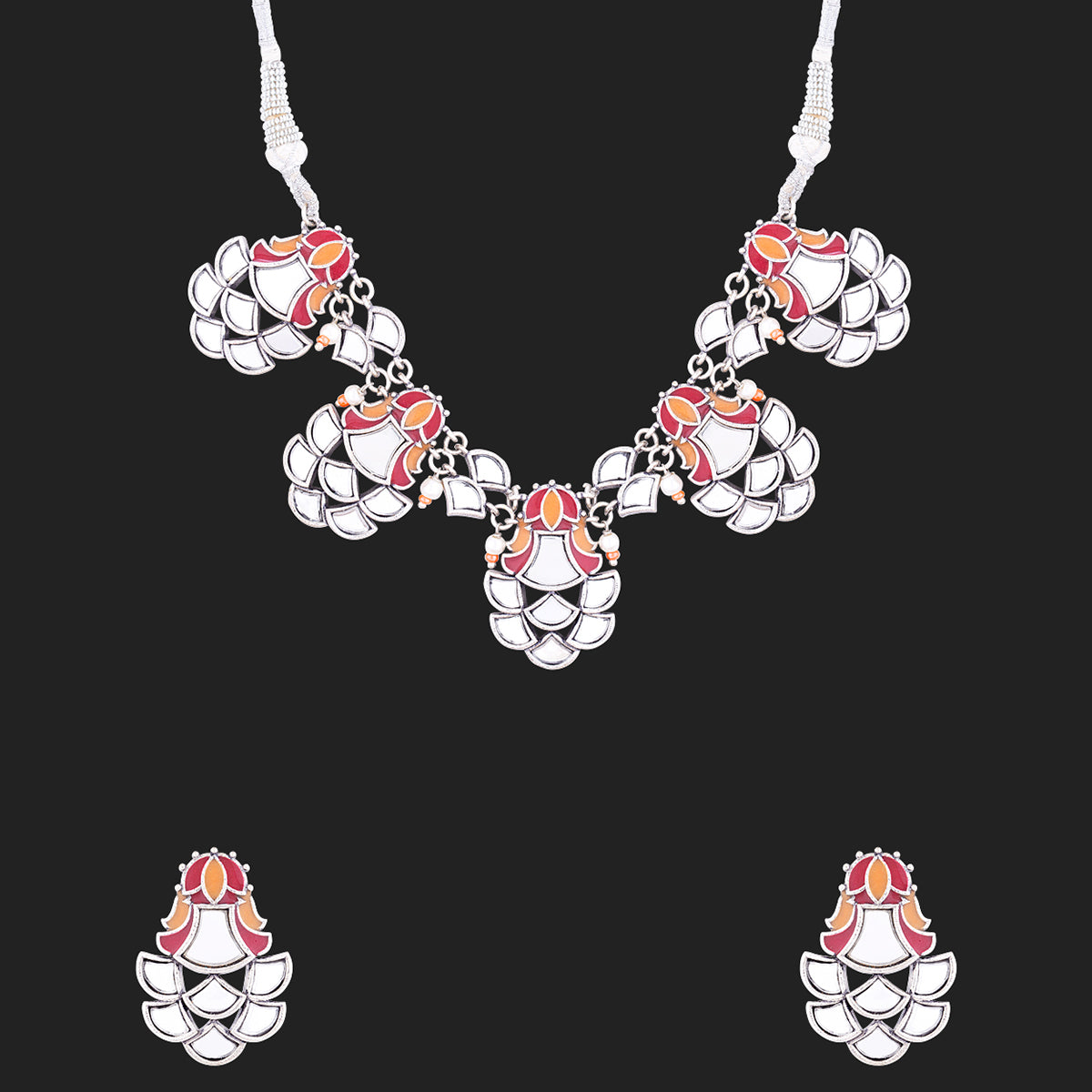 Thikri Mirrored Choker Necklace Set