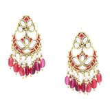 Thikri Floral and crescent Motifs Earrings