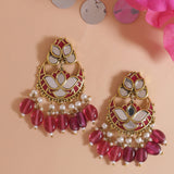 Thikri Floral and crescent Motifs Earrings