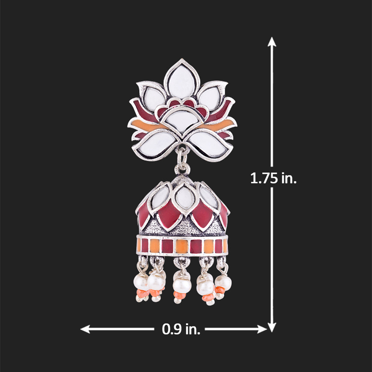 Thikri Floral Motif Jhumka Drop Earrings