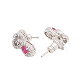Love Knots Zircon Gems Adorned Stud Earrings