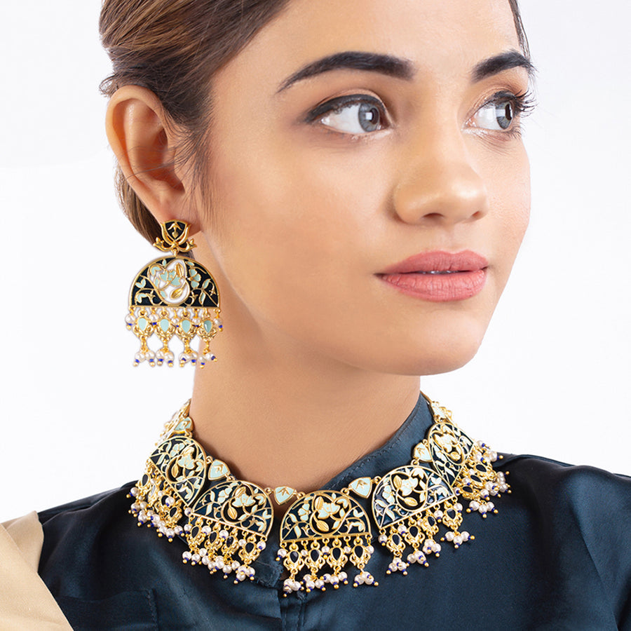 Tahira Cutwork Design Necklace Set