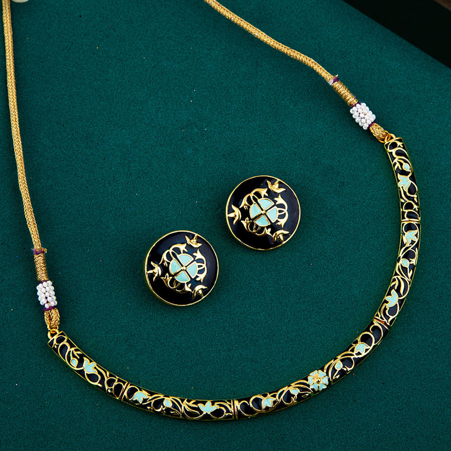Tahira Bird and Floral Motifs Necklace Set