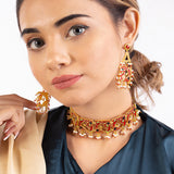 Tahira Cutwork Design Choker Necklace Set
