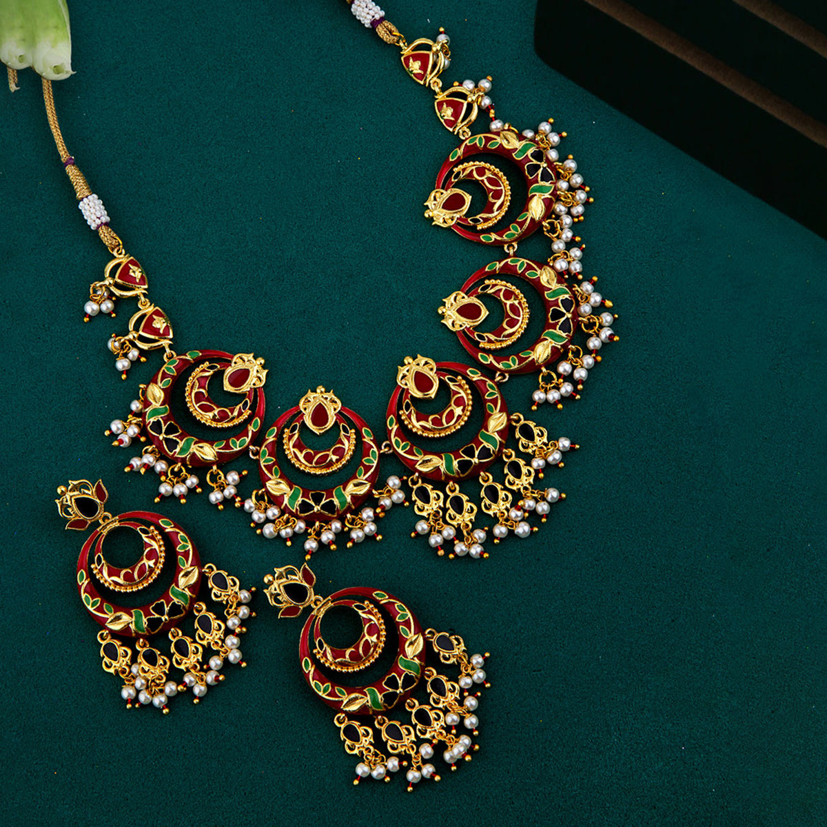 Tahira Traditional Chandbali Necklace Set – VOYLLA