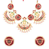 Tahira Heavily Embellished Enameled Necklace Set