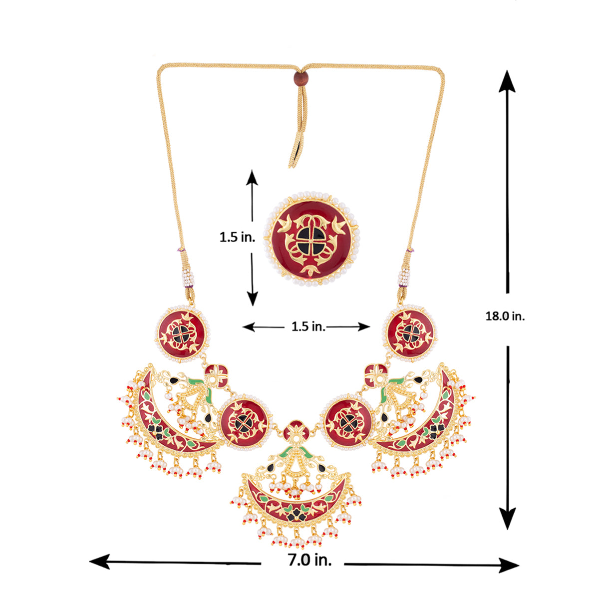 Tahira Heavily Embellished Enameled Necklace Set