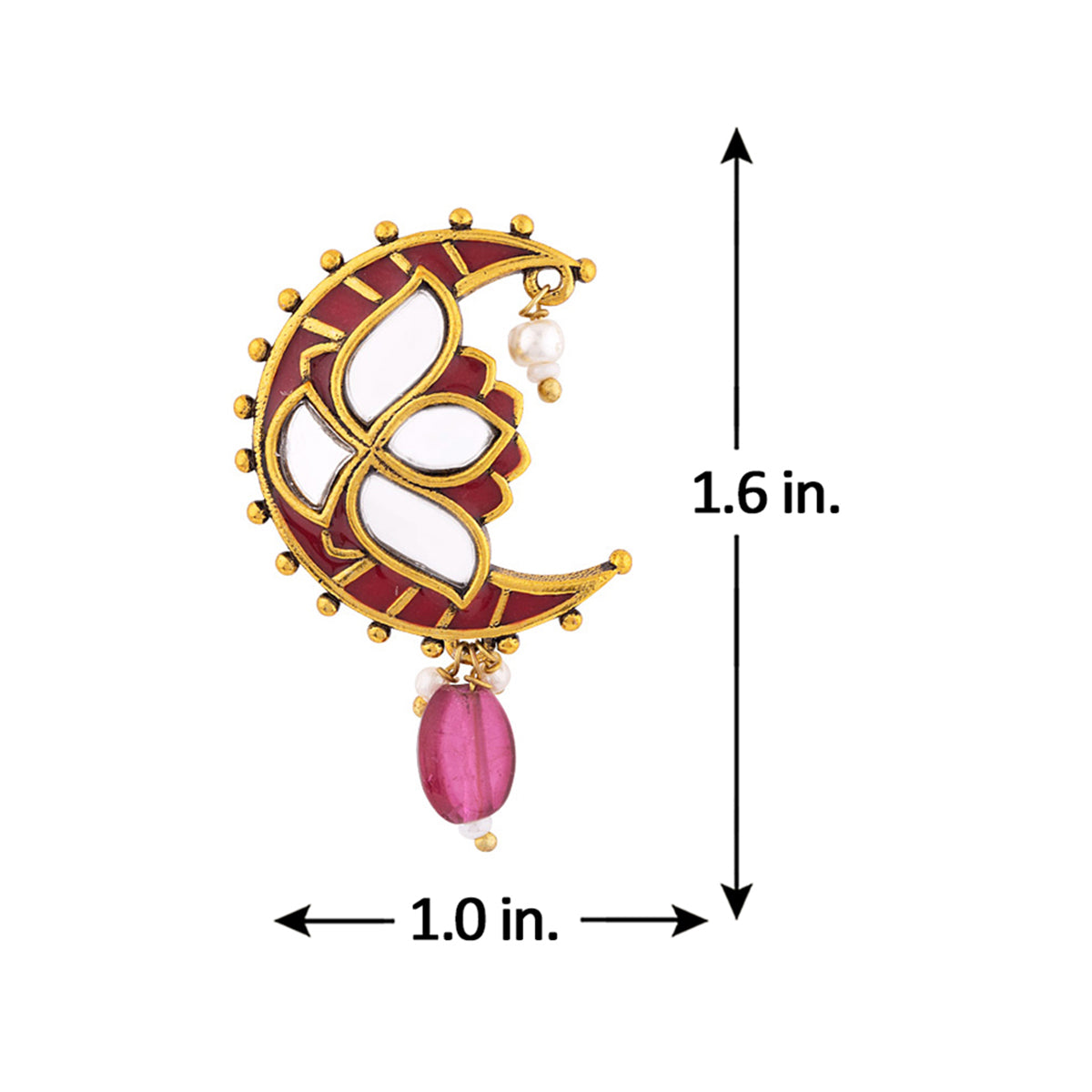 Thikri Crescent Motif Earrings