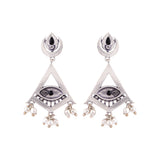 Evil Eyes Aztec Triangle Earrings