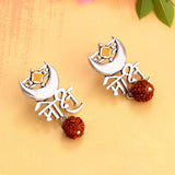 Aham Brahmasmi Moksh Rudraksha Beads Earrings