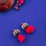 Kalbelia Dome Pom Pom Earrings