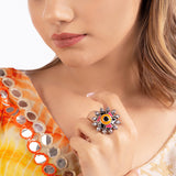 Kalbelia Enamel Embellished Ring