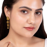Rava Ball Intricate Oxidized Long Earrings