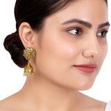 Rava Ball Ghungroo Drop Jhumka Earrings