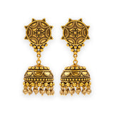 Rava Ball Oxidized Gold Plated Jhumka Earrings