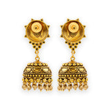 Rava Ball Oxidized Gold Plated Jhumka Earrings