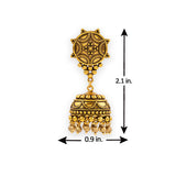 Rava Ball Oxidized Gold Plated Jhumka Earrings