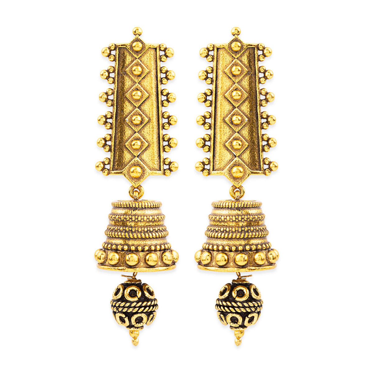 Pearl & Kundan Bahubali Earrings With Hair Chain For Women - I Jewels -  3030528