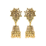Rava Ball Oxidized Gold Jhumka Earrings