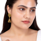 Rava Ball Oxidized Gold Jhumka Earrings
