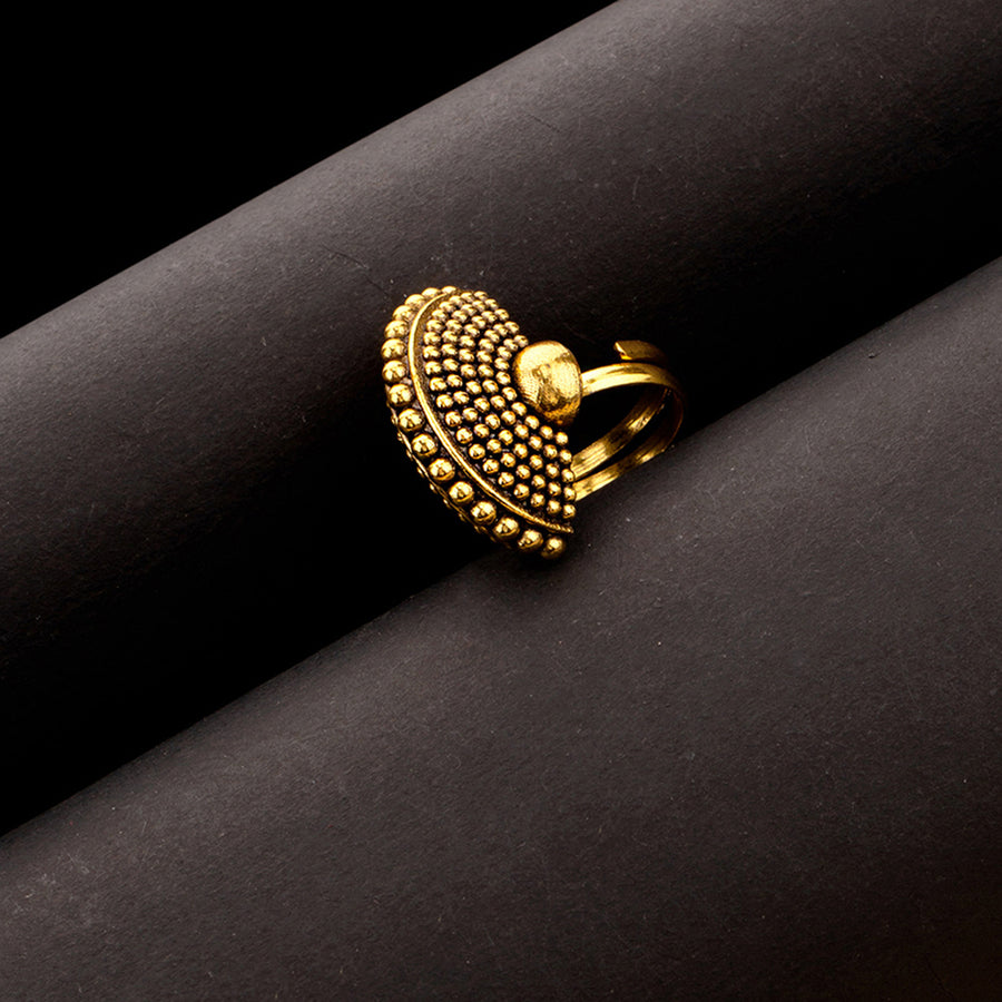 Rava Ball Oxidized Statement Ring