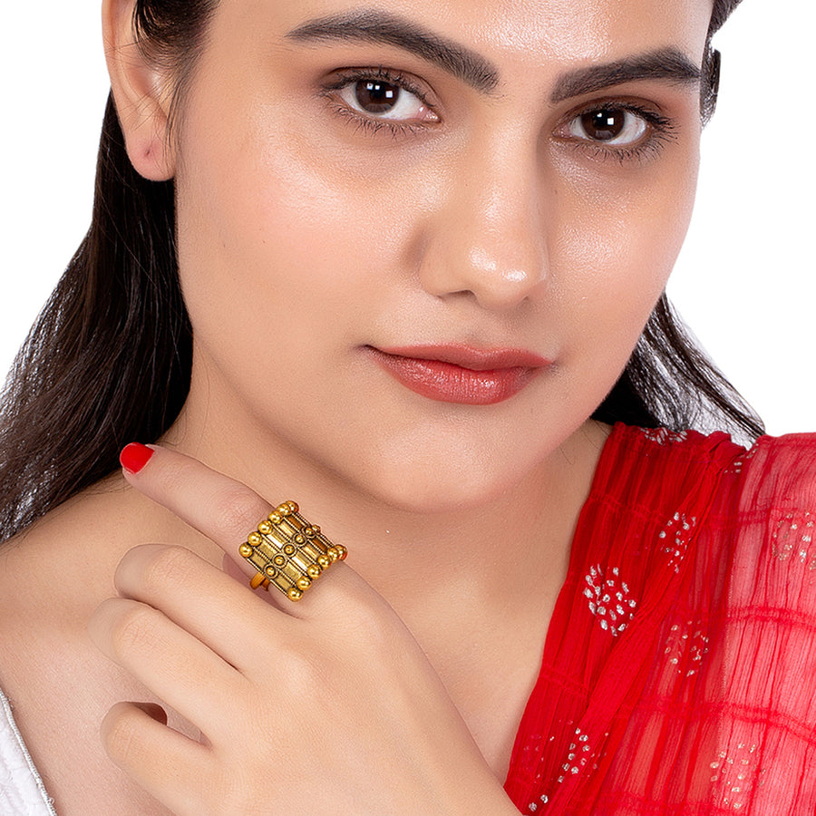 Rava Ball Adjustable Statement Ring