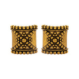 Rava Ball Oxidized Gold Stud Earrings