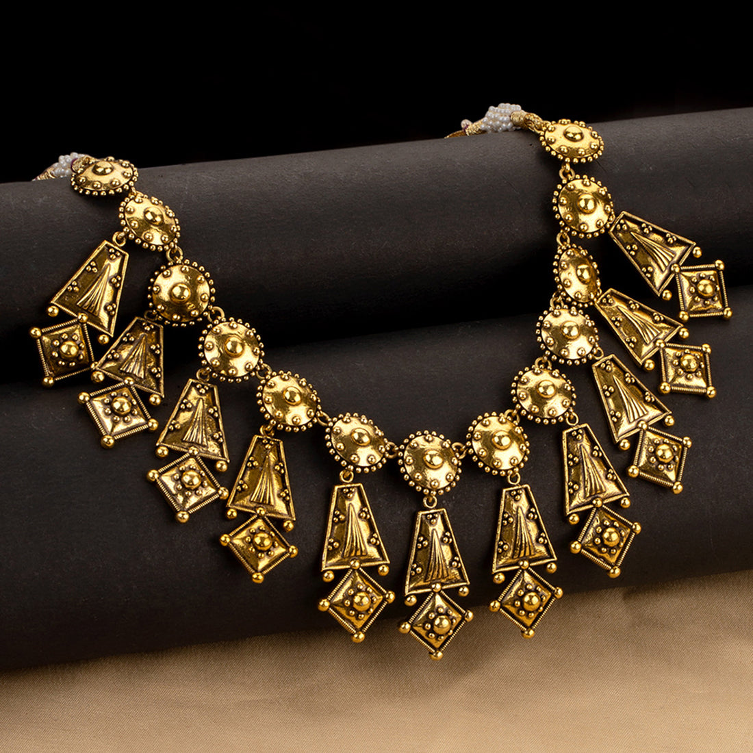 Rava Ball Oxidized Gold Plated Statement Necklace – VOYLLA