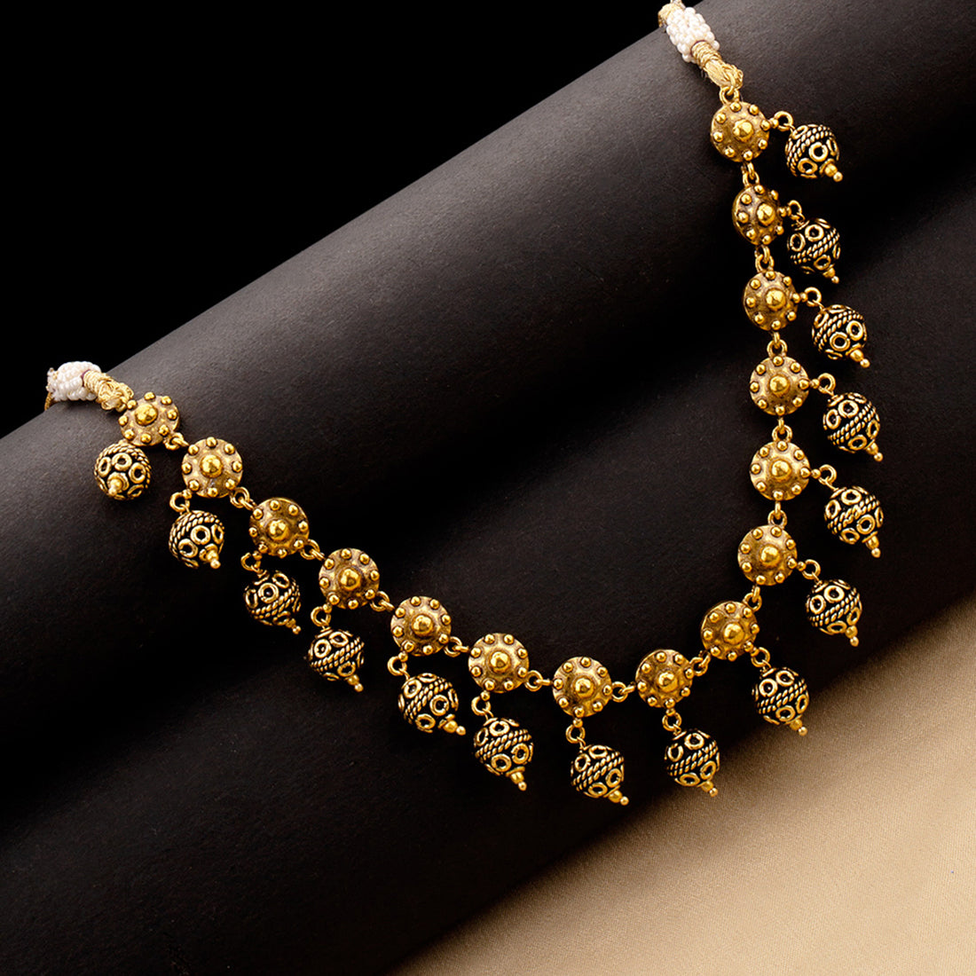 Labradorite drop choker necklace in gold — Militza Ortiz Jewellery