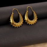 Rava Ball Oxidized Gold Hoop Earrings
