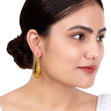 Rava Ball Oxidized Gold Hoop Earrings
