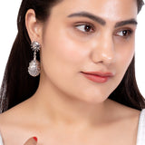 Rava Ball Silver Oxidized Round Earrings