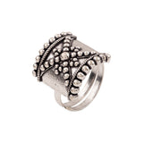 Rava Ball Silver Oxidized Plated Ring.