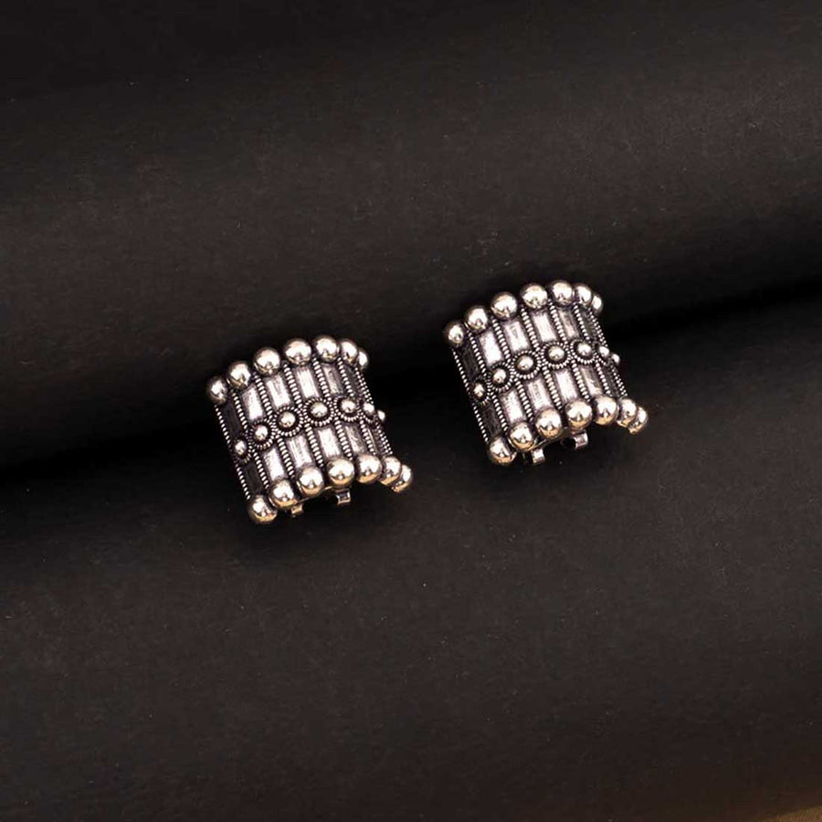 Rava Ball Trendy Oxidised Stud Earrings