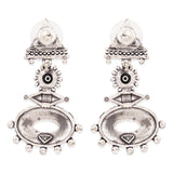 Rava Ball Silver Oxidized Dangle Earrings