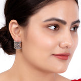 Rava Ball Silver Oxidized Stud Earrings