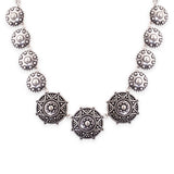 Rava Ball Brass Silver Oxidized Statement Necklace
