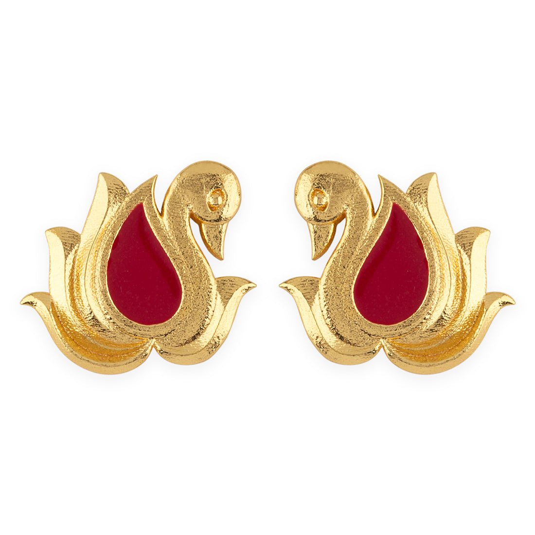 Apsara Peacock Motif Stud Earrings