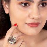 Gullak Numeric Print Statement Ring