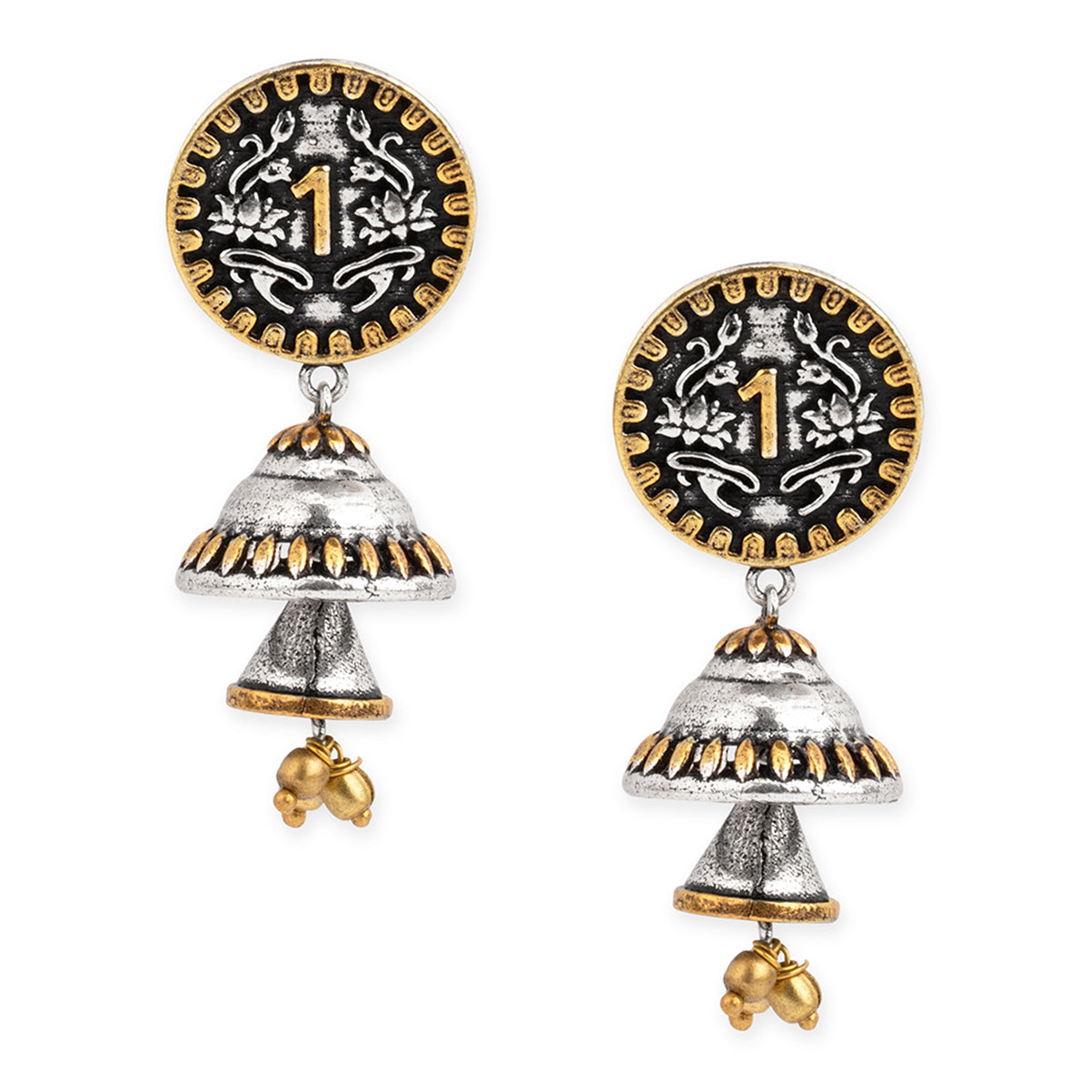 Gullak Dome Ghungroo Drop Earrings