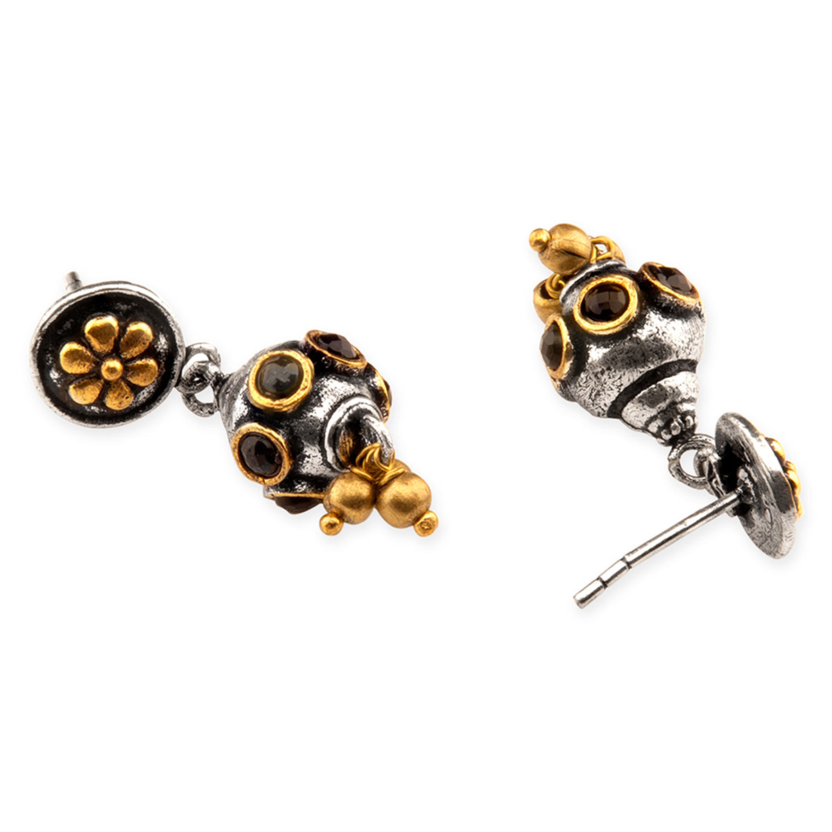 Gullak Floral Engraved Antique Earrings