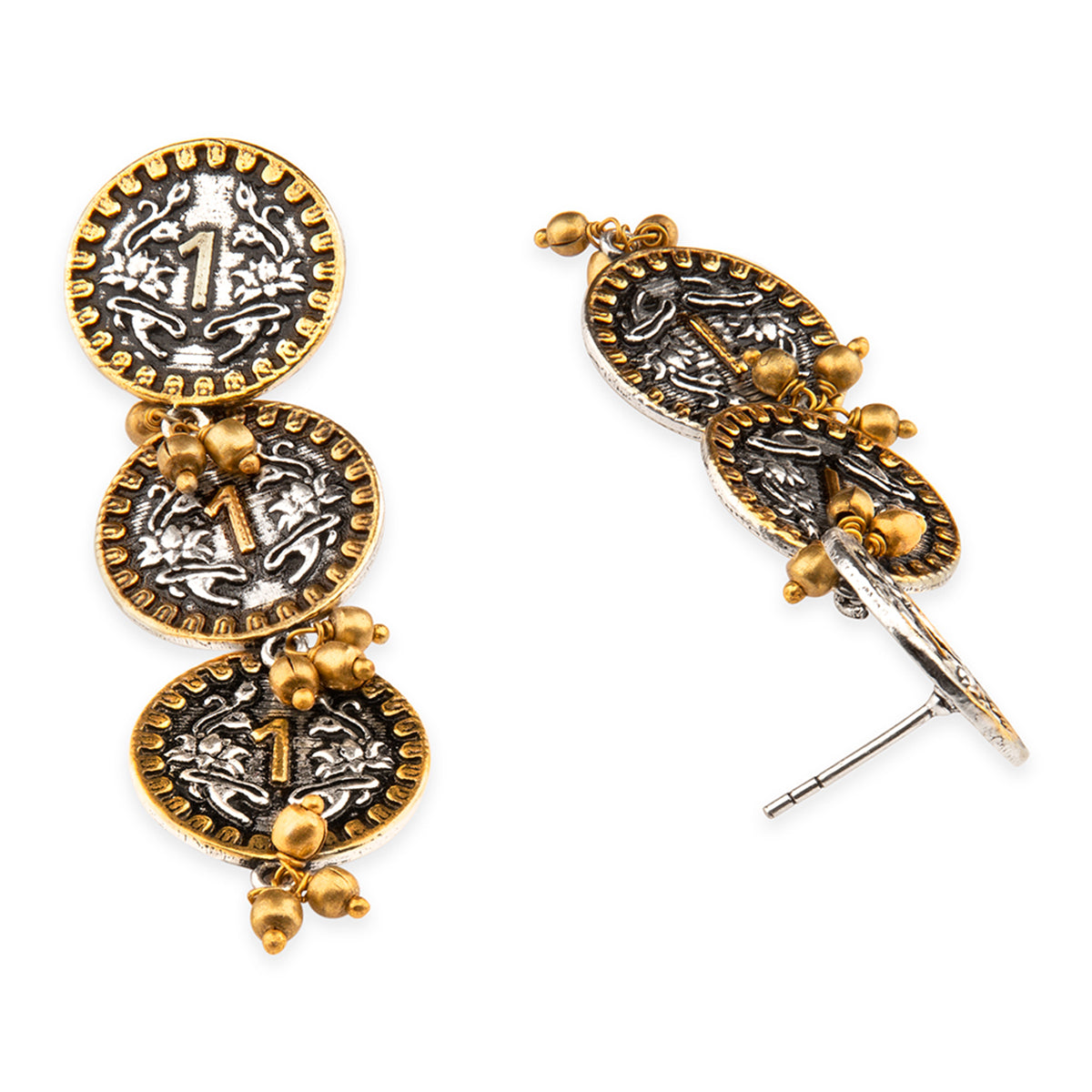 Gullak Coin Styled Dangler Earrings