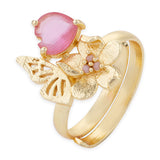 Love Paradise Pink Gem Butterfly Ring