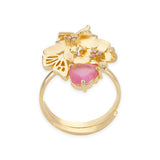 Love Paradise Pink Gem  Flower Ring