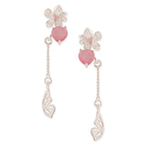 Love Paradise Floral Drop Butterfly Wing Earrings