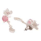 Love Paradise Floral Drop Butterfly Wing Earrings