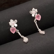 Love Paradise Floral Drop Butterfly Wing Earrings